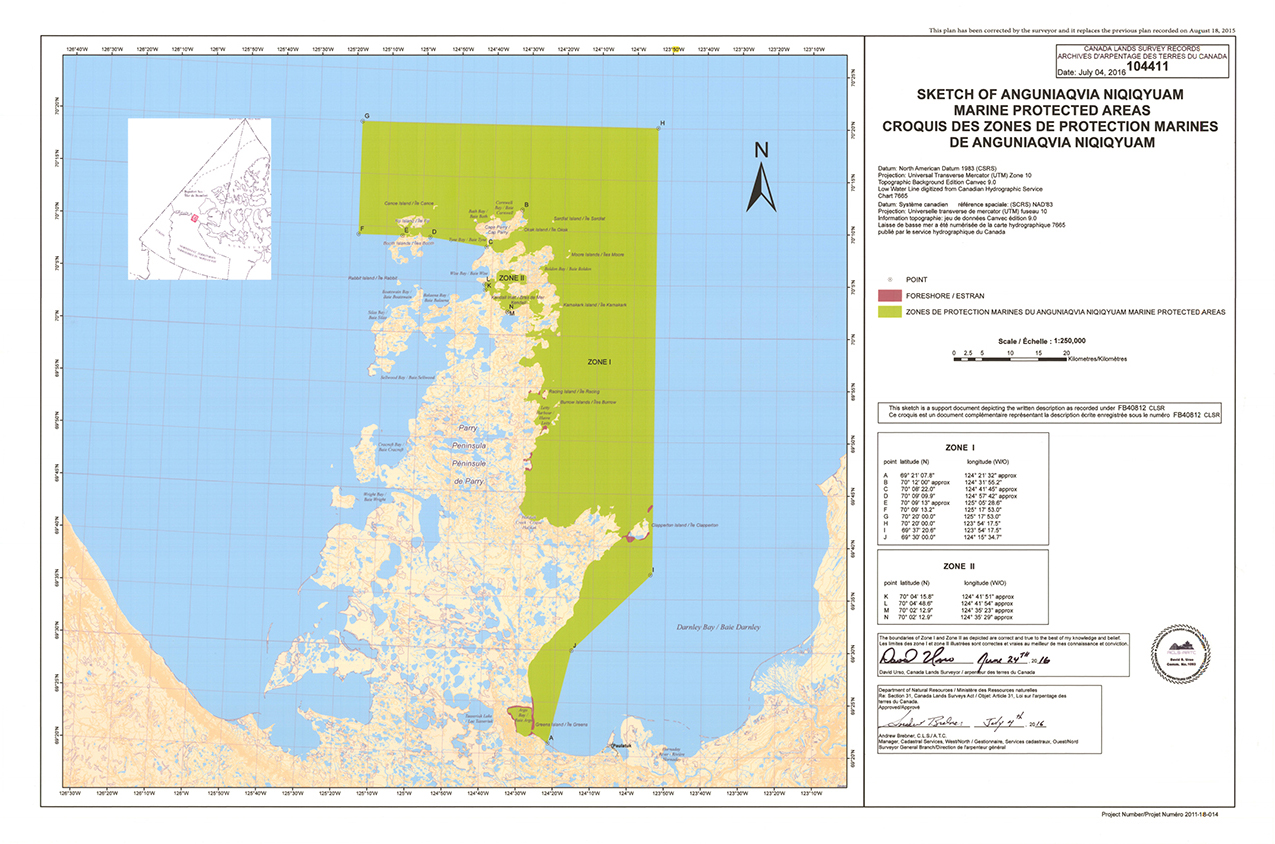Carte de la zone de protection marine d’Anguniaqvia niqiqyuam